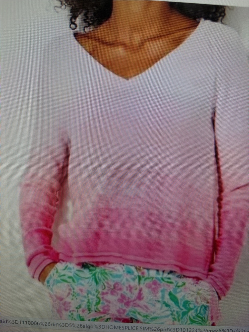 Women's Lilly Pulitzer Ombre V-Neck Sweater - Pink with tassels